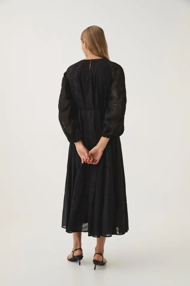 Aje Dresses Soleil Blouson Lace Midi Dress Black 8211 Women Aje Dresses Soleil Blouson Lace Midi Dress Black 8211 Women