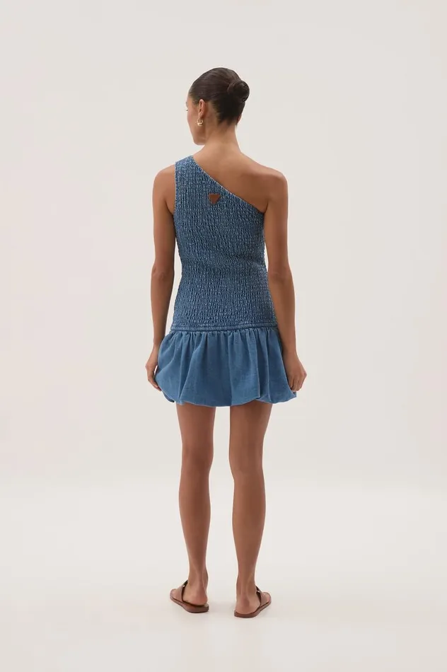 Aje Dresses Sunray One Shoulder Mini Dress Blue Wash 8211 Women Aje Dresses Sunray One Shoulder Mini Dress Blue Wash 8211 Women