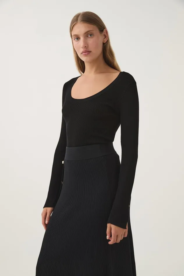 Aje Knitwear and Jumpers Alina Scoopneck Knit Top Black 8211 Women Aje Knitwear and Jumpers Alina Scoopneck Knit Top Black 8211 Women