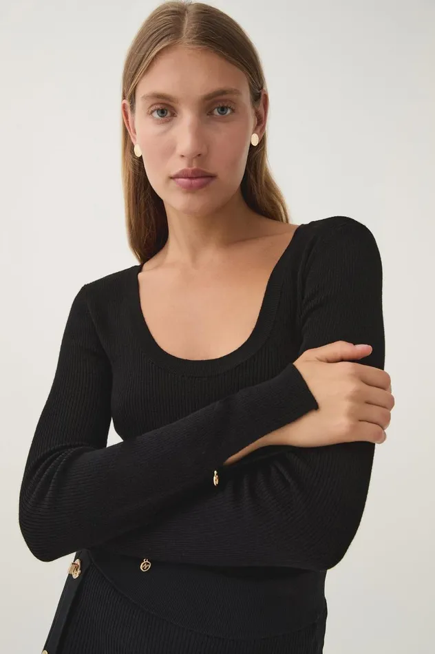 Aje Knitwear and Jumpers Alina Scoopneck Knit Top Black 8211 Women Aje Knitwear and Jumpers Alina Scoopneck Knit Top Black 8211 Women