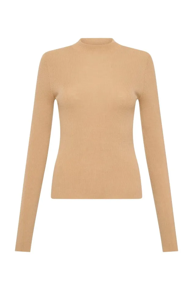 Aje Knitwear and Jumpers Carolina Rib Knit Top Ecru Beige 8211 Women Aje Knitwear and Jumpers Carolina Rib Knit Top Ecru Beige 8211 Women