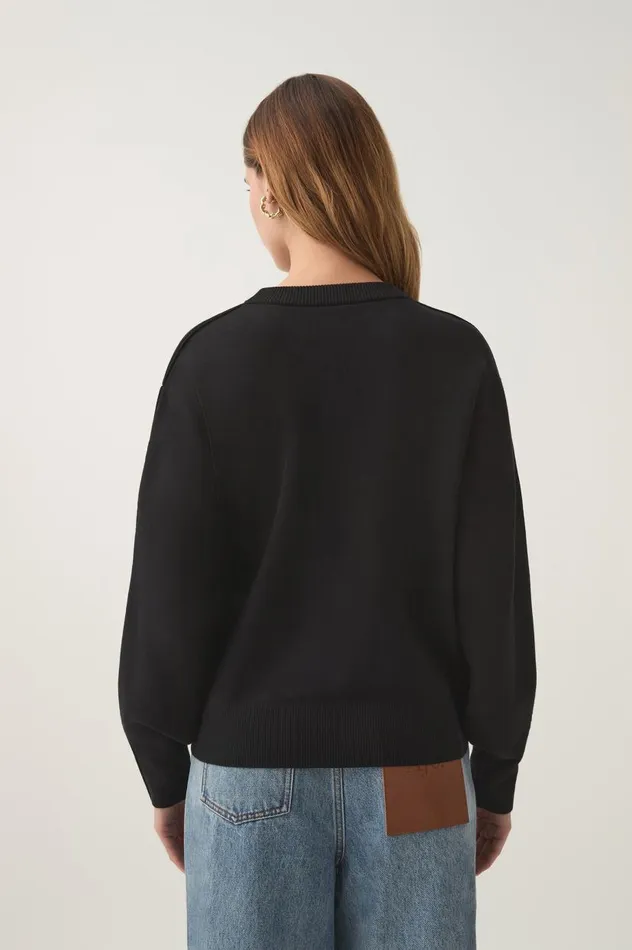 Aje Knitwear and Jumpers Equation Knit Crew Jumper Blackwhite 8211 Women