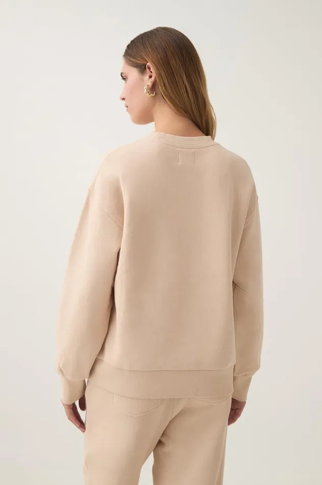 Aje Knitwear and Jumpers Flores Crew Sweatshirt Sandstone 8211 Women Aje Knitwear and Jumpers Flores Crew Sweatshirt Sandstone 8211 Women