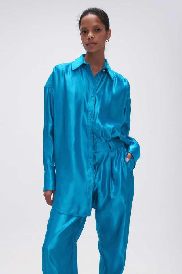 Aje Matching Sets Kingsford Shirt Azure Blue 8211 Women