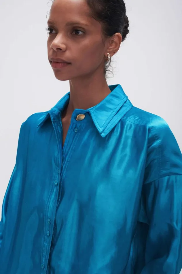 Aje Matching Sets Kingsford Shirt Azure Blue 8211 Women Aje Matching Sets Kingsford Shirt Azure Blue 8211 Women