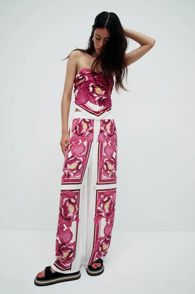 Aje Pants Atomic Silk Relaxed Pant Boldly Blooming 8211 Women Aje Pants Atomic Silk Relaxed Pant Boldly Blooming 8211 Women
