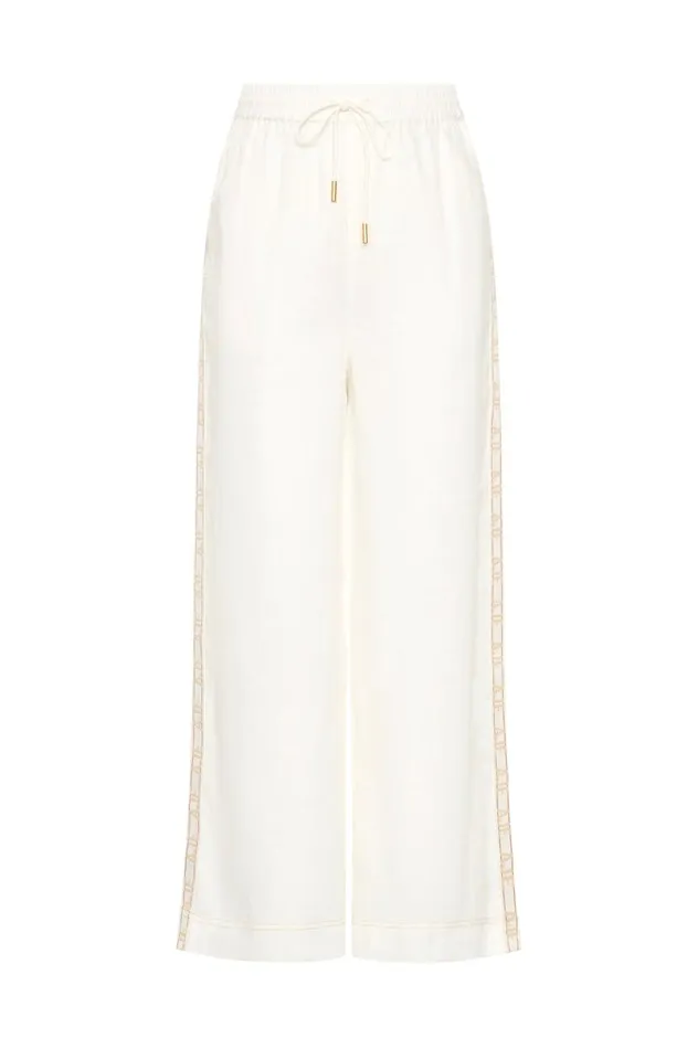 Aje Pants Imogen Logo Linen Pant Ivory 8211 Women