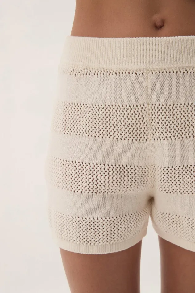 Aje Shorts Bather Knit Short Ivory 8211 Women Aje Shorts Bather Knit Short Ivory 8211 Women