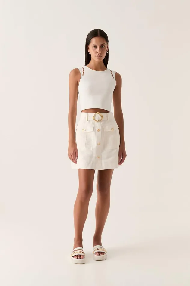 Aje Skirts Beacon Utility Mini Skirt Ivory 8211 Women Aje Skirts Beacon Utility Mini Skirt Ivory 8211 Women