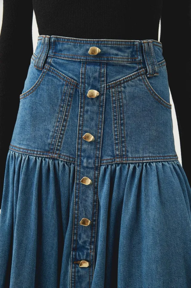 Aje Skirts Belmond Denim Midi Skirt 90039s Wash 8211 Women Aje Skirts Belmond Denim Midi Skirt 90039s Wash 8211 Women
