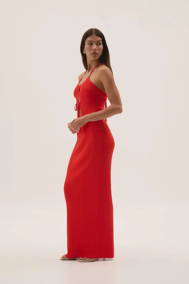 Aje Skirts Coraline Ribbed Skirt Coral 8211 Women Aje Skirts Coraline Ribbed Skirt Coral 8211 Women