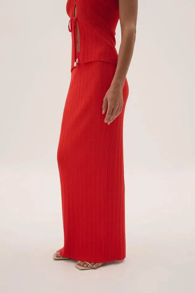 Aje Skirts Coraline Ribbed Skirt Coral 8211 Women Aje Skirts Coraline Ribbed Skirt Coral 8211 Women