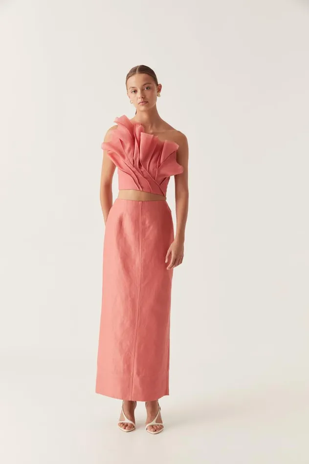 Aje Skirts Mary Column Maxi Skirt Guava Pink 8211 Women Aje Skirts Mary Column Maxi Skirt Guava Pink 8211 Women