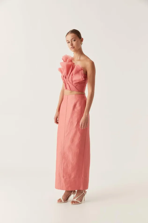 Aje Skirts Mary Column Maxi Skirt Guava Pink 8211 Women Aje Skirts Mary Column Maxi Skirt Guava Pink 8211 Women