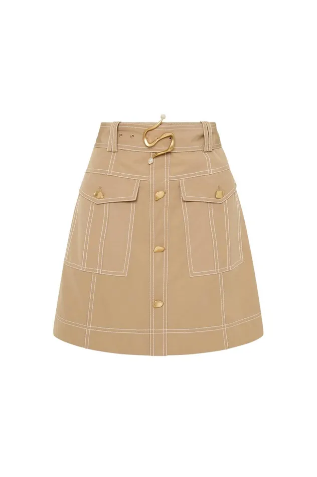 Aje Skirts Willow Utility Mini Skirt Taupe Grey 8211 Women Aje Skirts Willow Utility Mini Skirt Taupe Grey 8211 Women