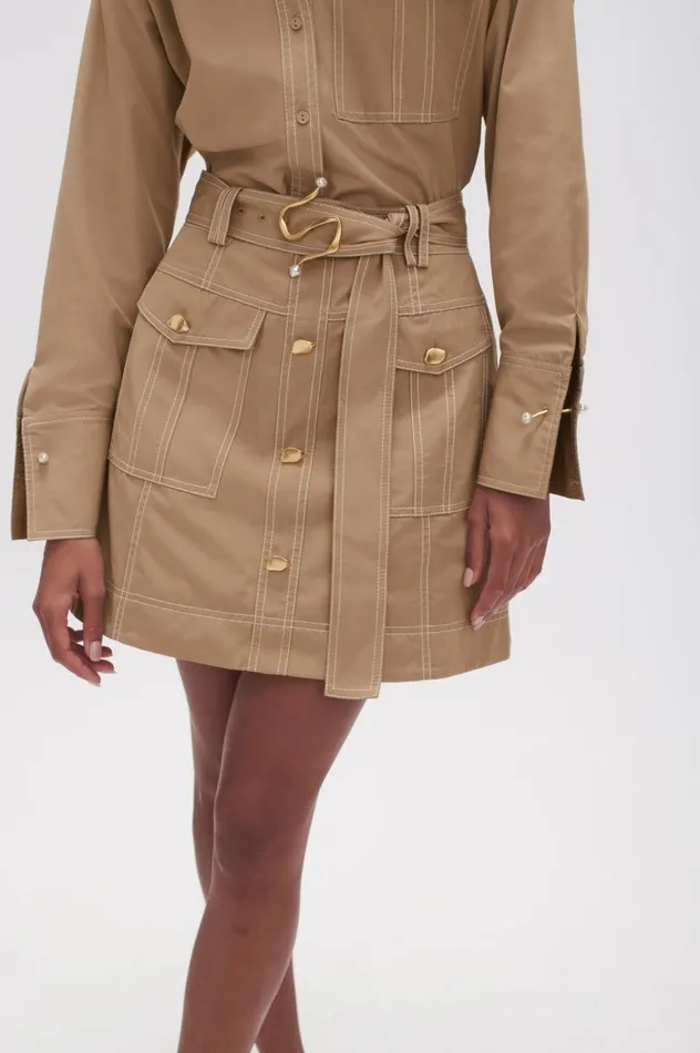 Aje Skirts Willow Utility Mini Skirt Taupe Grey 8211 Women Aje Skirts Willow Utility Mini Skirt Taupe Grey 8211 Women