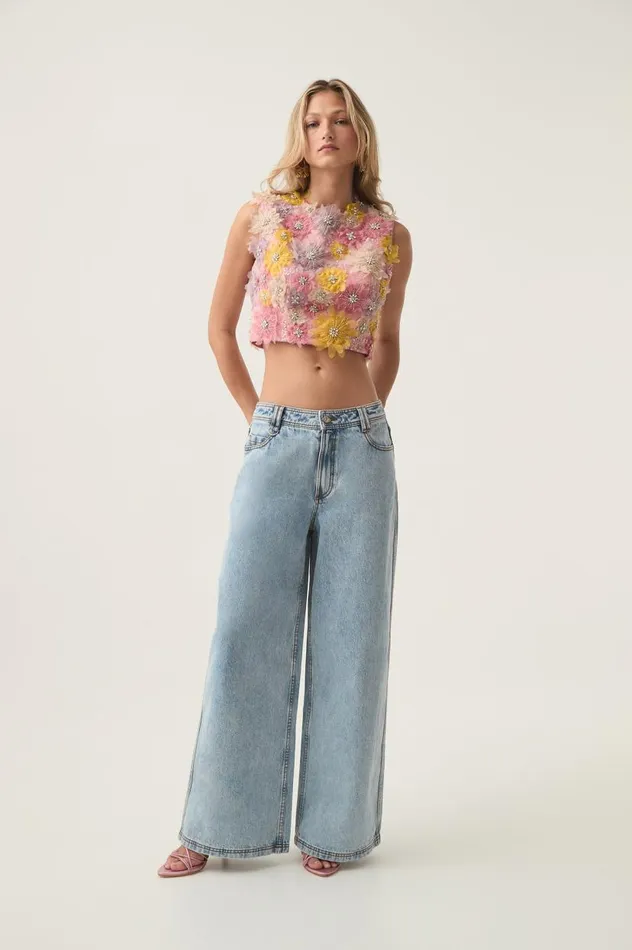 Aje Tops Blossom Flower Shell Top Gilded Garden 8211 Women Aje Tops Blossom Flower Shell Top Gilded Garden 8211 Women