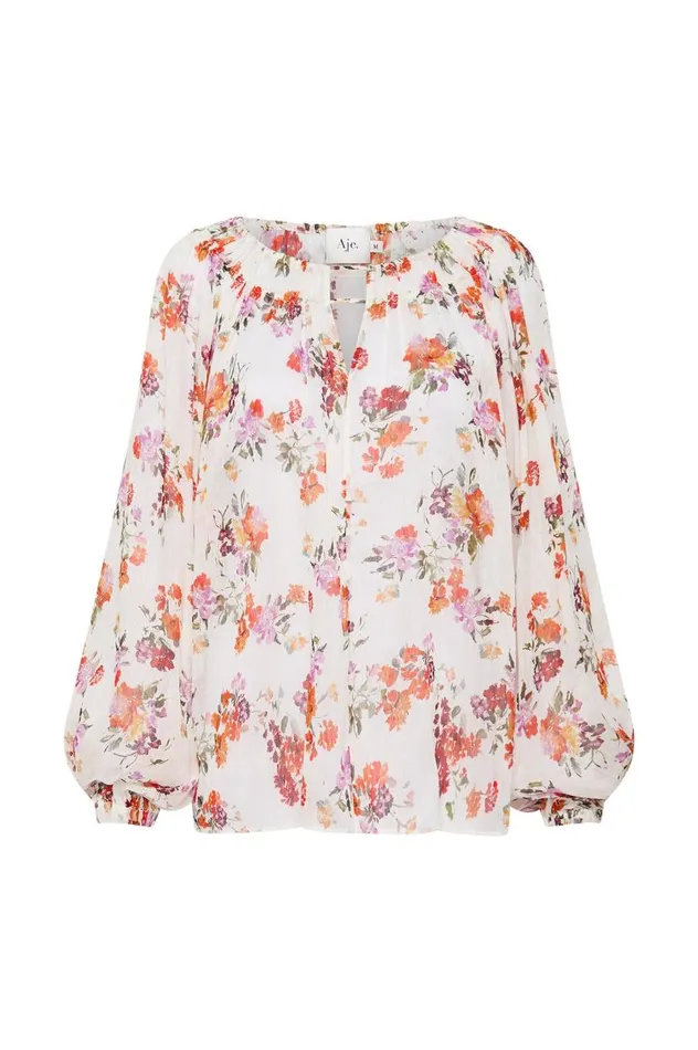 Aje Tops Cyma Blouse Flora Natura 8211 Women Aje Tops Cyma Blouse Flora Natura 8211 Women