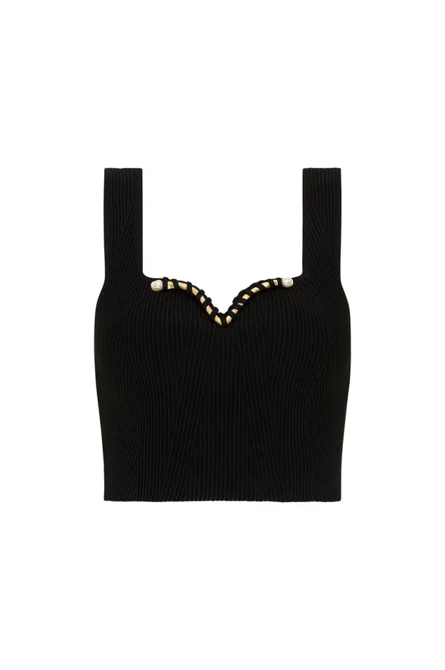Aje Tops Goldfoil Metal Bar Bodice Black 8211 Women Aje Tops Goldfoil Metal Bar Bodice Black 8211 Women