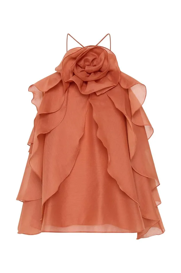 Aje Tops Pandorea Layered Top Coral Clay 8211 Women Aje Tops Pandorea Layered Top Coral Clay 8211 Women