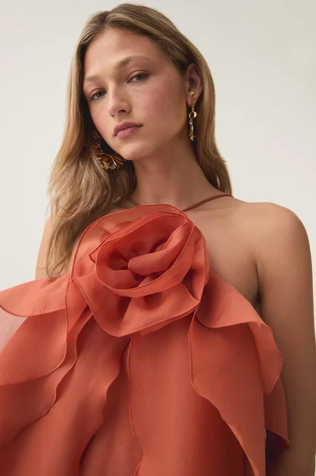 Aje Tops Pandorea Layered Top Coral Clay 8211 Women Aje Tops Pandorea Layered Top Coral Clay 8211 Women