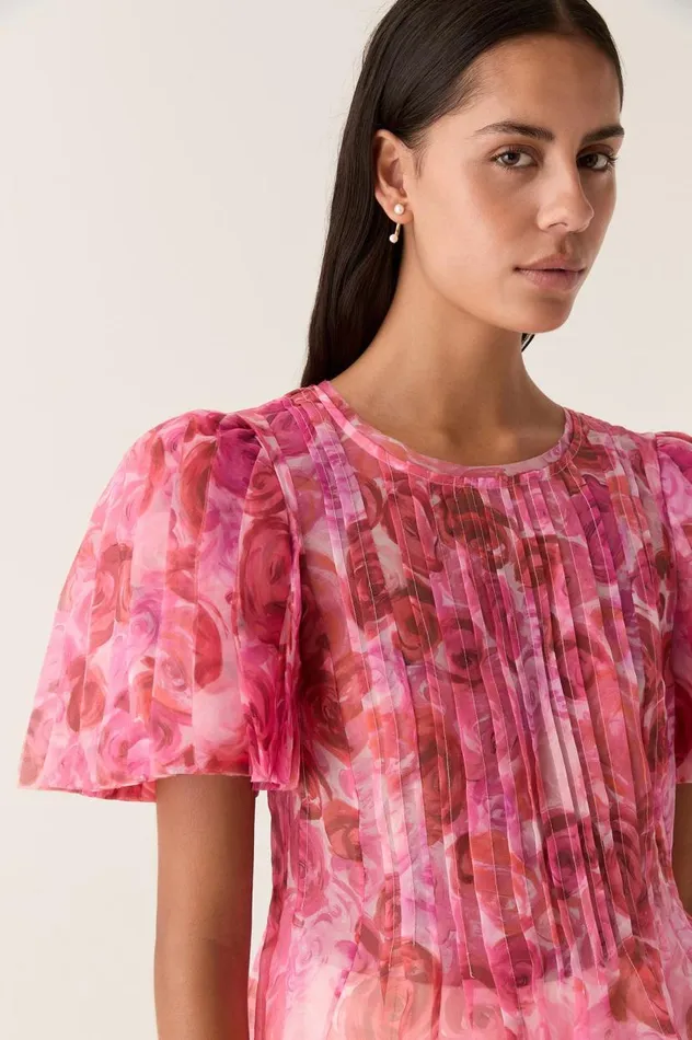 Aje Tops Stella Linear Ruffle Top Misty Rose 8211 Women Aje Tops Stella Linear Ruffle Top Misty Rose 8211 Women