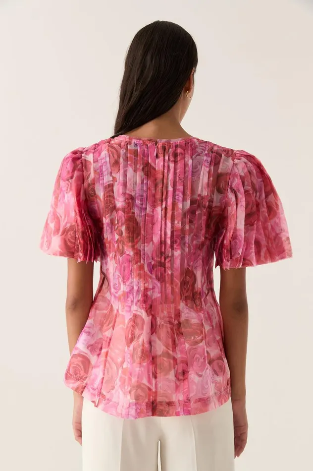 Aje Tops Stella Linear Ruffle Top Misty Rose 8211 Women Aje Tops Stella Linear Ruffle Top Misty Rose 8211 Women