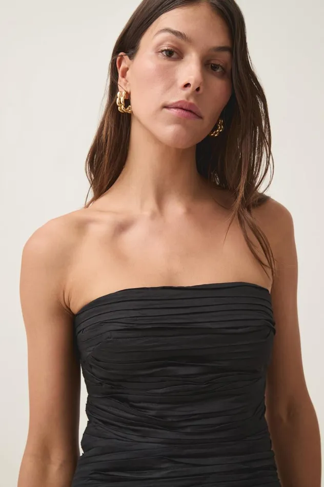 Aje Tops Sunbeam Ruched Bustier Black 8211 Women