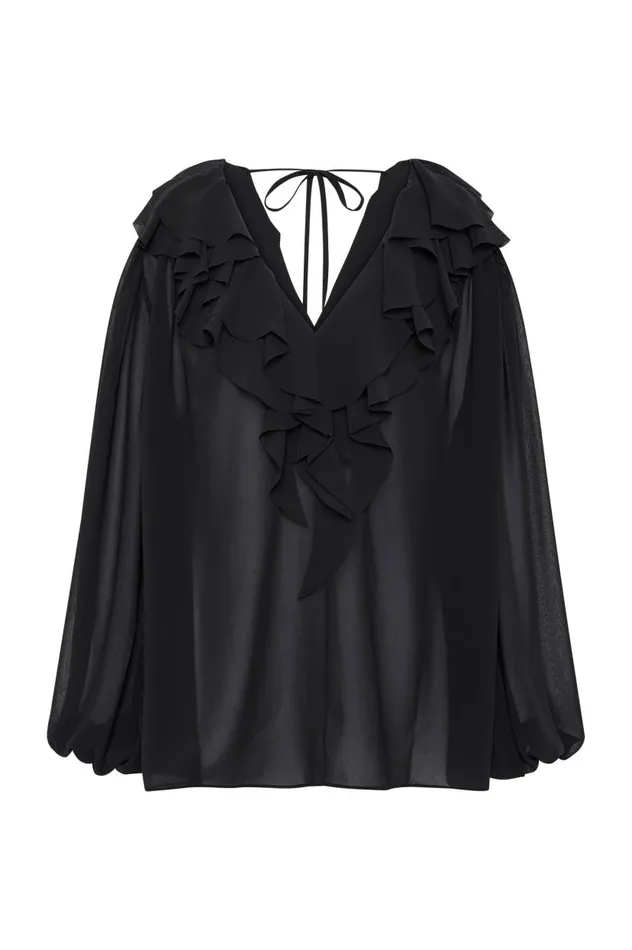 Aje Tops Tabitha Pom Pom Blouse Black 8211 Women Aje Tops Tabitha Pom Pom Blouse Black 8211 Women