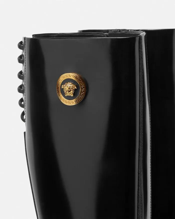 Alia KneeHigh Boots 35 Mm Blackgold Women Versace Boots