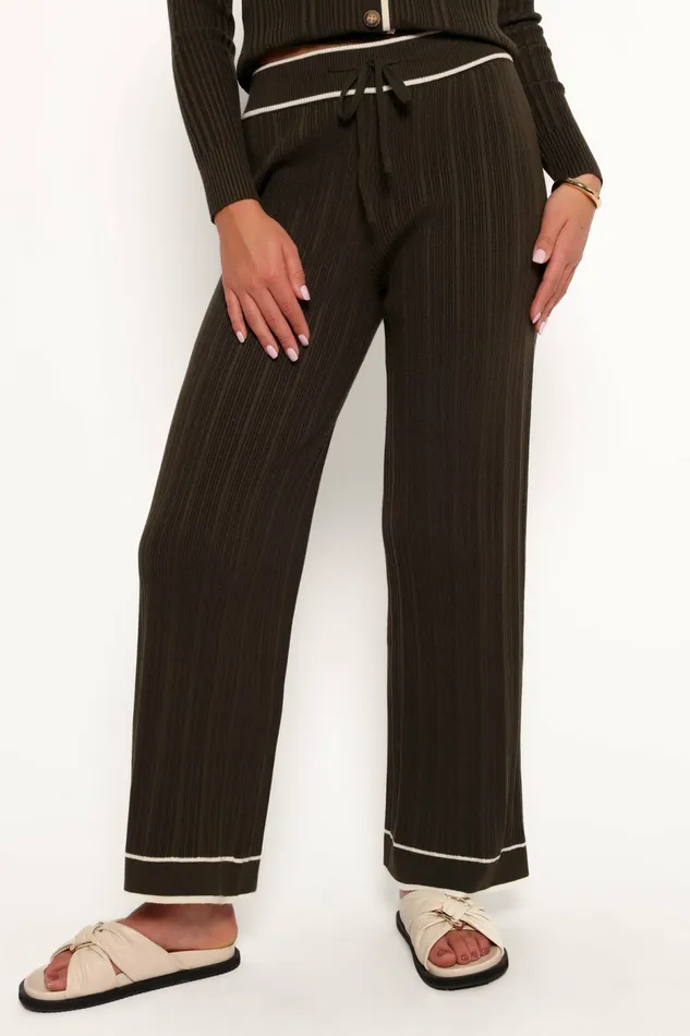 Alondra Knit Pant Olive Women Loungewear Petal and Pup