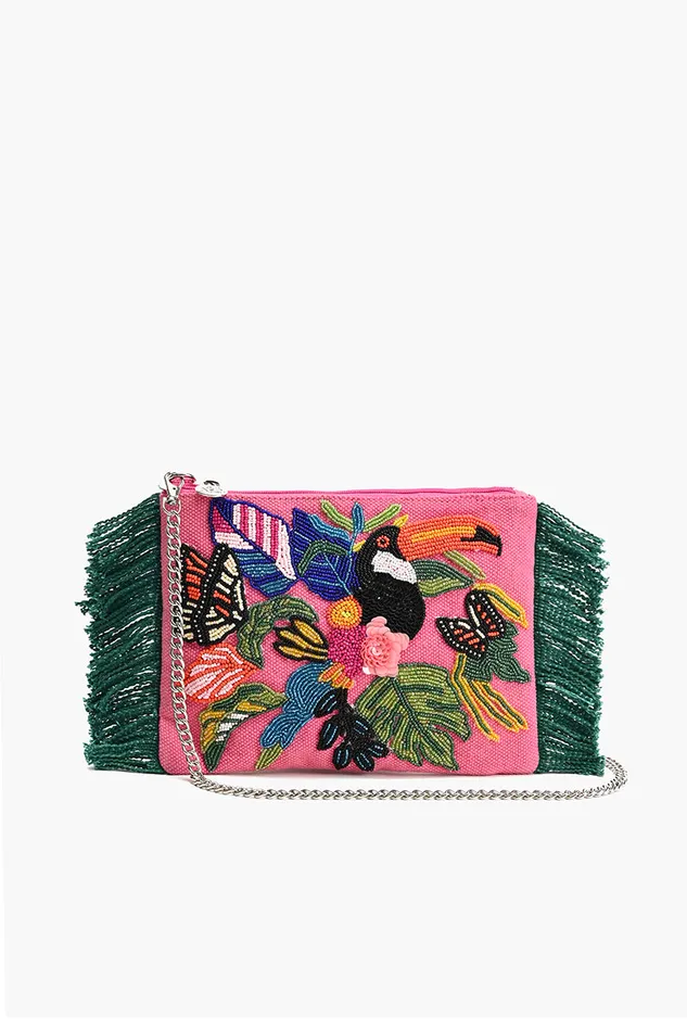 America and Beyond Clutches Women Pink Flutter Oasis Clutch Bag