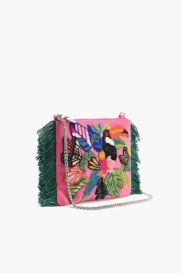 America and Beyond Clutches Women Pink Flutter Oasis Clutch Bag