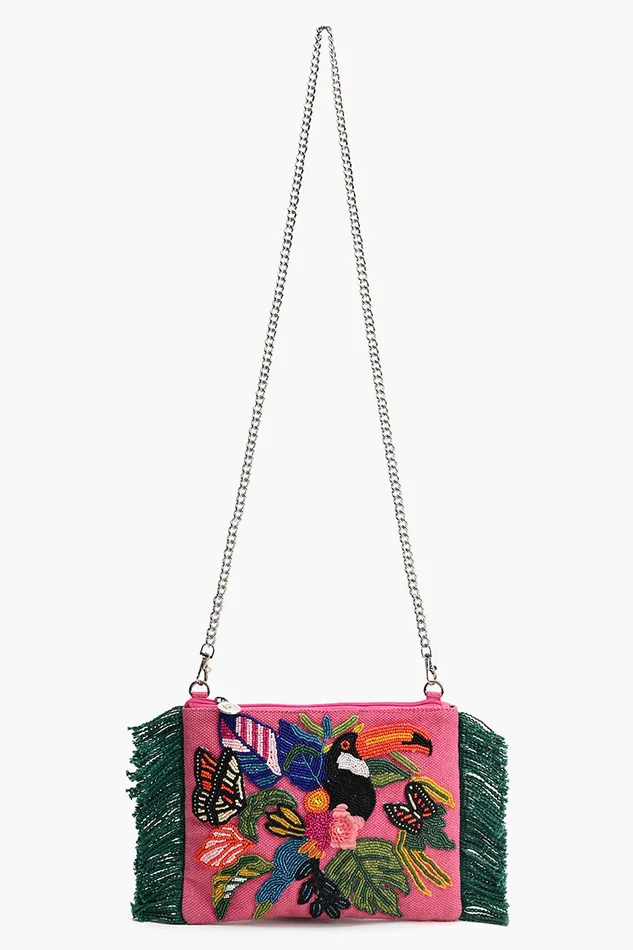 America and Beyond Clutches Women Pink Flutter Oasis Clutch Bag