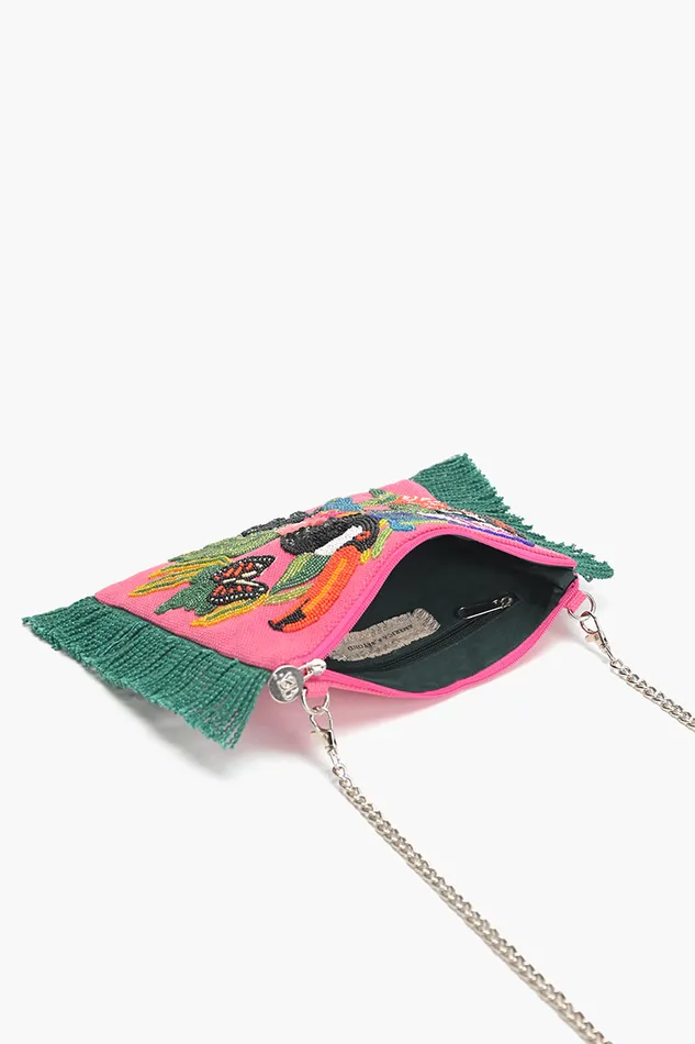 America and Beyond Clutches Women Pink Flutter Oasis Clutch Bag