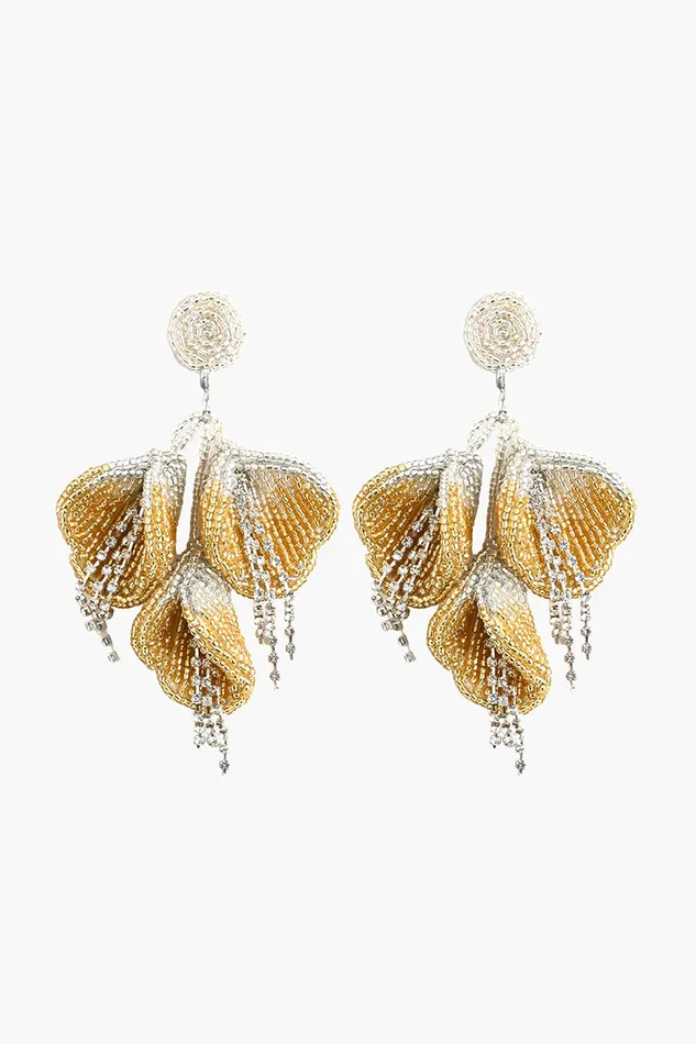 America and Beyond Golden Leaf Drop Earrings Women Earrings