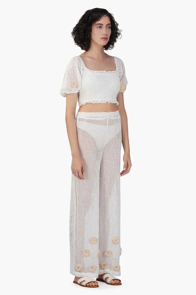 America and Beyond Pants Women Blanca Sheer Pant