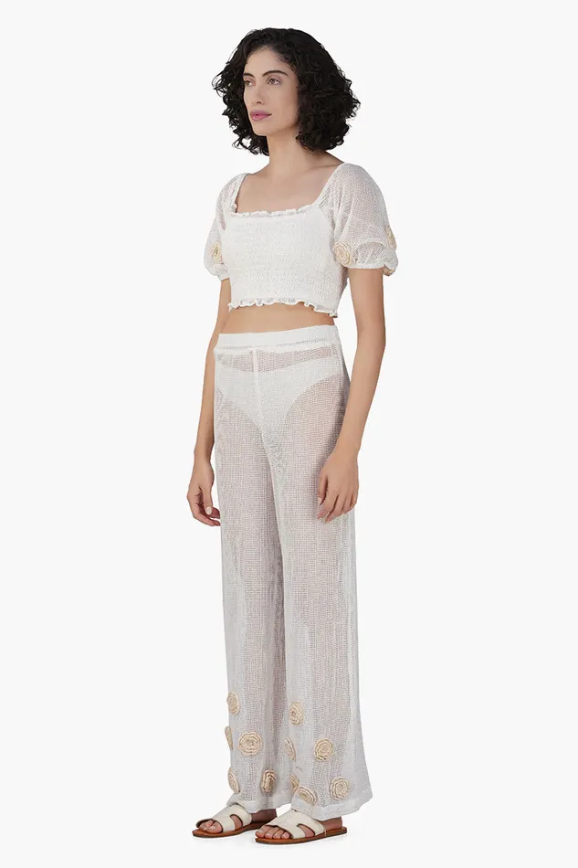 America and Beyond Pants Women Blanca Sheer Pant