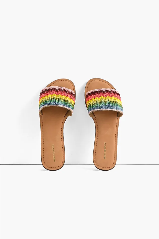 America and Beyond Sandals Women Field of Dreams Beaded Slide Sandals