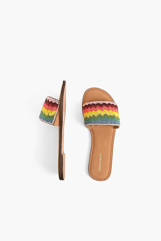 America and Beyond Sandals Women Field of Dreams Beaded Slide Sandals America and Beyond Sandals Women Field of Dreams Beaded Slide Sandals