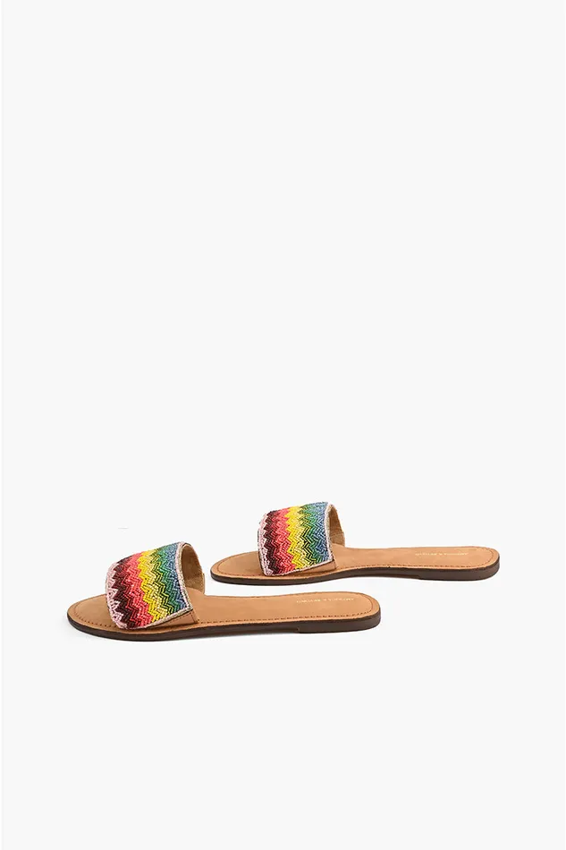 America and Beyond Sandals Women Field of Dreams Beaded Slide Sandals America and Beyond Sandals Women Field of Dreams Beaded Slide Sandals