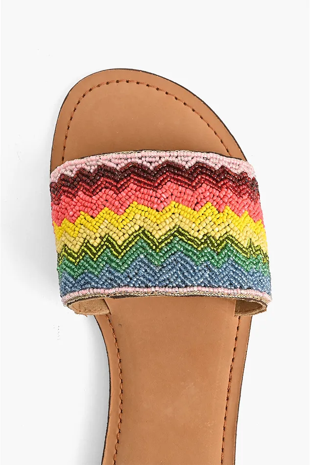 America and Beyond Sandals Women Field of Dreams Beaded Slide Sandals America and Beyond Sandals Women Field of Dreams Beaded Slide Sandals