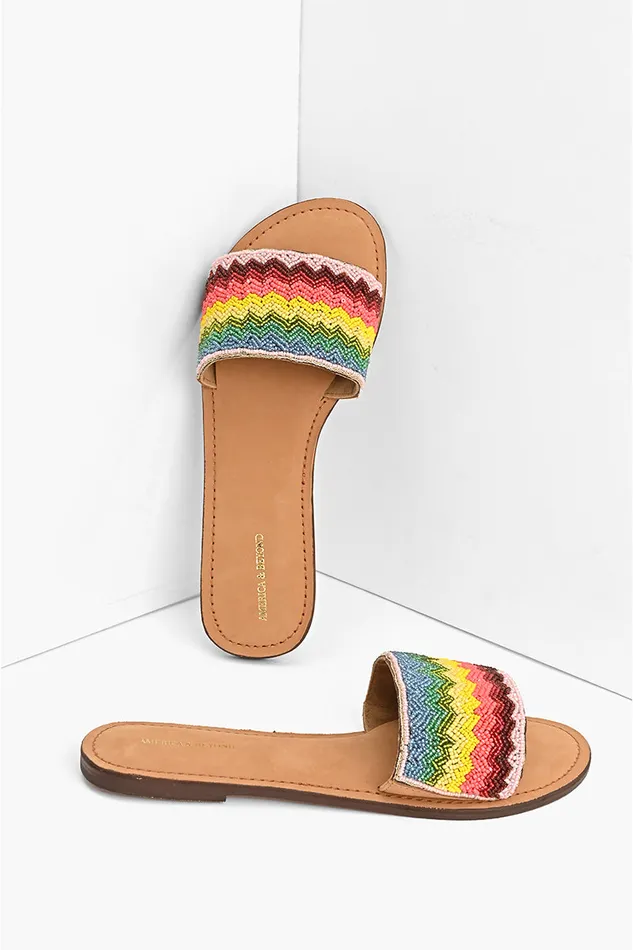 America and Beyond Sandals Women Field of Dreams Beaded Slide Sandals America and Beyond Sandals Women Field of Dreams Beaded Slide Sandals
