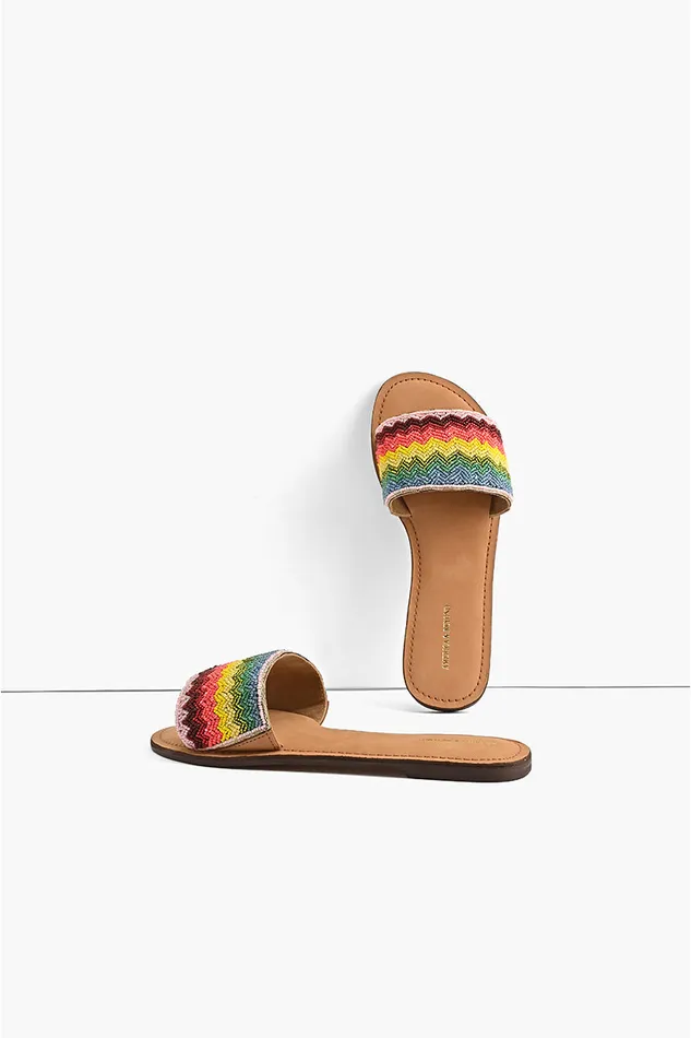 America and Beyond Sandals Women Field of Dreams Beaded Slide Sandals America and Beyond Sandals Women Field of Dreams Beaded Slide Sandals