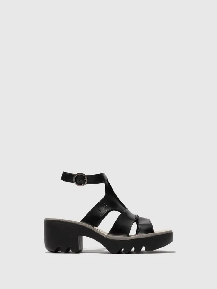Ankle Strap Sandals TAWI496FLY BLACK Women Fly London Sandals