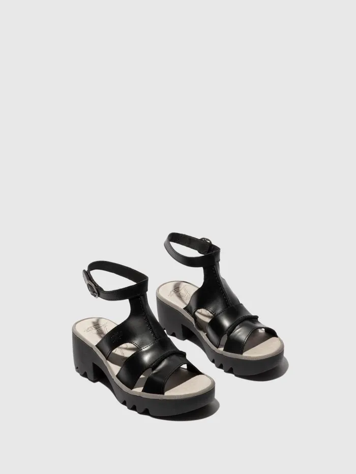 Ankle Strap Sandals TAWI496FLY BLACK Women Fly London Sandals