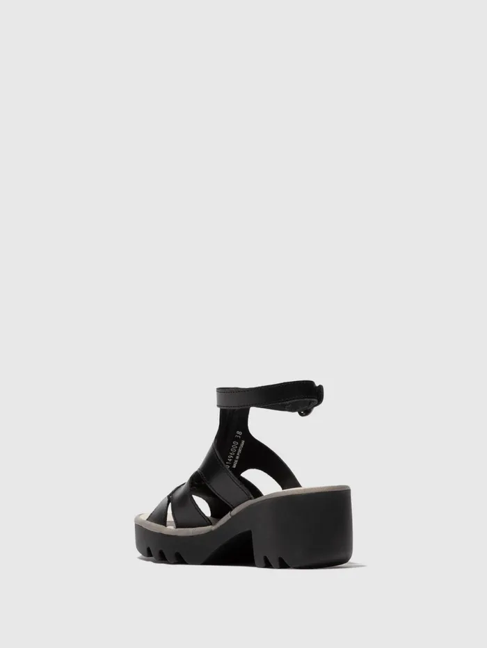 Ankle Strap Sandals TAWI496FLY BLACK Women Fly London Sandals