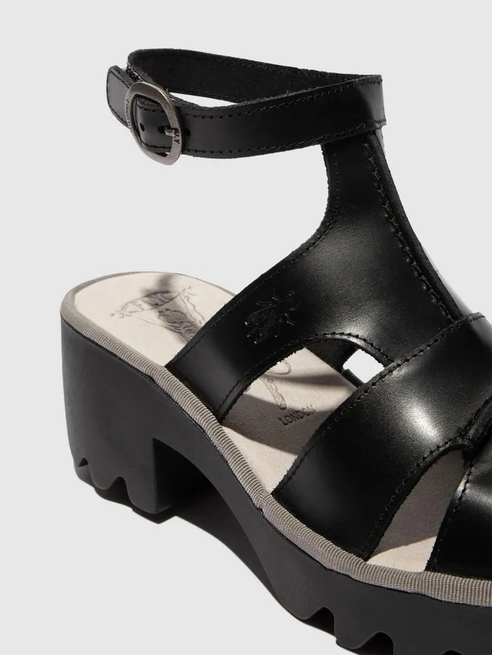 Ankle Strap Sandals TAWI496FLY BLACK Women Fly London Sandals