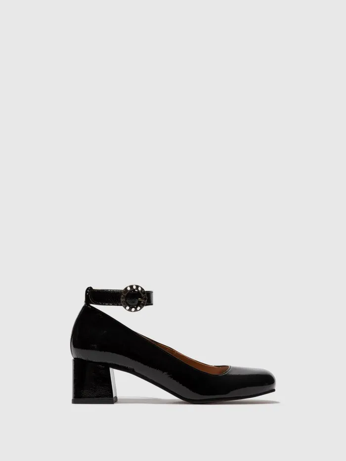 Ankle Strap Shoes SAZI082FLY BLACK Women Fly London Shoes