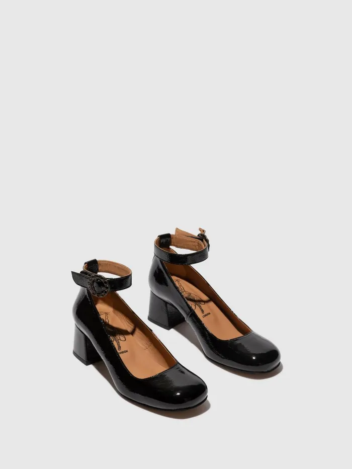 Ankle Strap Shoes SAZI082FLY BLACK Women Fly London Shoes
